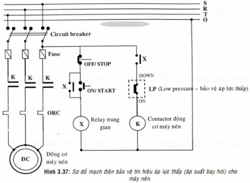 Mạch điện bảo vệ áp lực thấp (áp suất bay hơi)